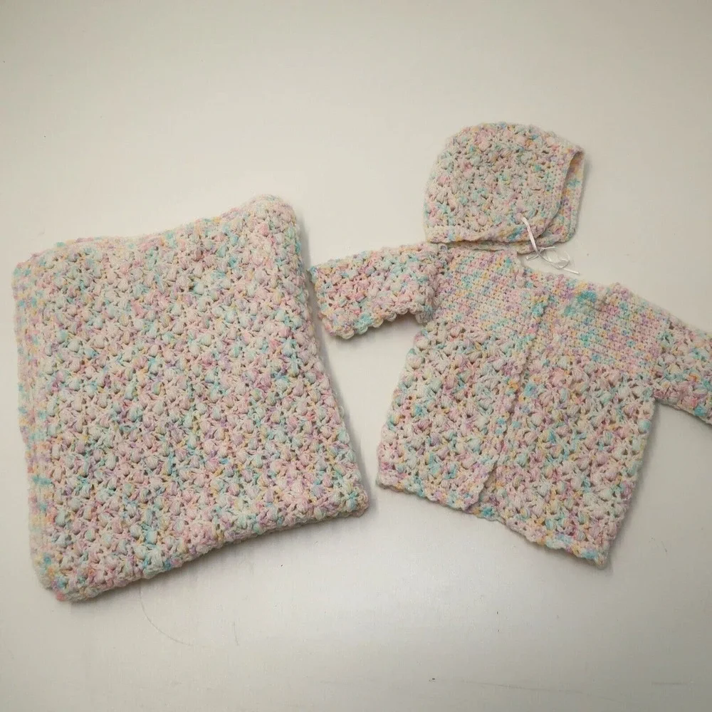 Homemade crocheted afghan baby blanket 25